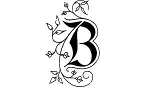 Pastille alphabet enlumine - B - Square seal illuminated