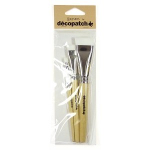 DECOPATCH - Set de 3 pinceaux Nylon - Set of 3 nylon brushes