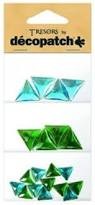 DECOPATCH - Set de 20 triangles vert/bleu - Set of 20 Triangular Tresors accessories