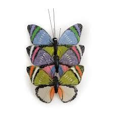 3 Papillons de toile colores