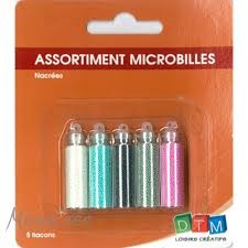ASSORTIMENT 5 FLACONS MICROBILLES  NACREES