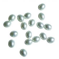 48 perles ovales plates nacrées à coller