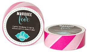 American Crafts Heidi Swapp Marquee Love Washi Tape 7/8 in. Stripe Pink & White