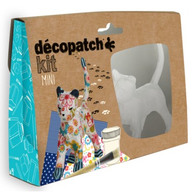 mini kit Chat en papier mache  decopatch