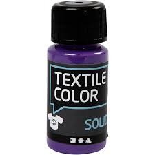 Peinture opaque pour tissus violet 50ml - textile color purple