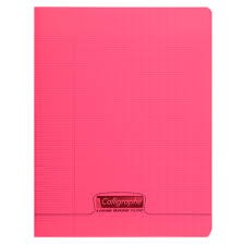 Cahier 17x22 48 pages seyes couverture PP rouge - notebook 17x22 48pages polypro cover red