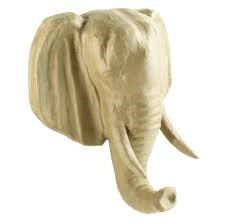 Tête éléphant à décorer - 38 x 30 x 16 cm