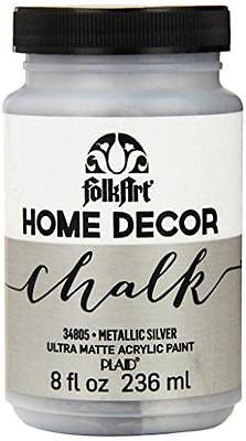 FolkArt Home Decor Chalk Paint Metallic 8oz-Silver
