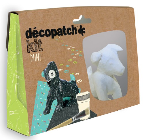mini kit Chien en papier mache Decopatch