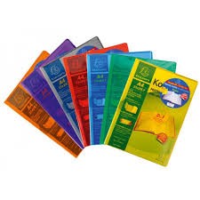 Protège-cahier à rabats pochettes kover translucide 24X32 - couleurs assorties