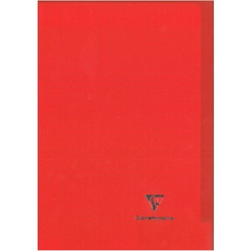 Cahier piqué 17x22cm 96 p Séyès Couv transp Rouge KOVERBOOK - notebook stapled transp Polypro Red