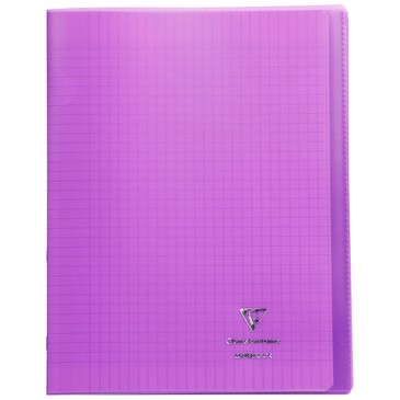 Cahier piqué polypro transparent Clairefontaine Koverbook 24 x 32 cm 96 pages Séyès - Violet
