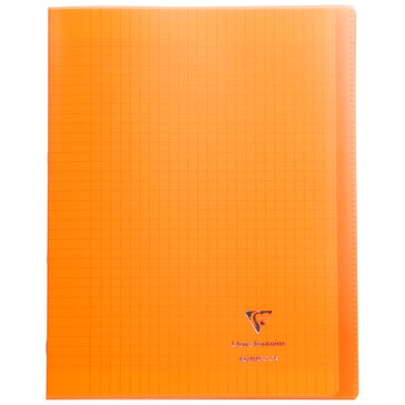 Cahier piqué polypro transparent Clairefontaine Koverbook 24 x 32 cm 96 pages Séyès - Orange