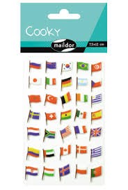 Cooky, stickers drapeaux 7,5x12cm