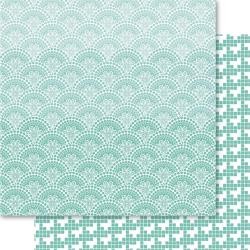 Bella! Fusion Double-Sided Cardstock 12"X12" Teal Doily