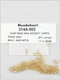 Jump Rings 3mm 144/Pkg Gold-Plated