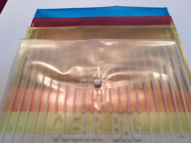 Pochette bouton a pression A4 (US35) couleurs ass. - File bag A4 Clear Bag assort.