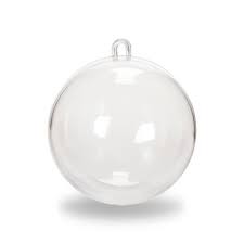 Boule plastique Transparent 6 cm - Plastic Hanging Ball Ornament 60mm