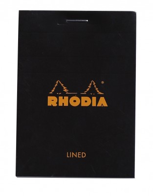 Bloc agrafé Rhodia BLACK N°11 7,4x10,5cm 80F ligné 80g N.11