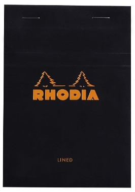 Bloc agrafé Rhodia BLACK N°13 10,5x14,8cm 80F ligné 80g