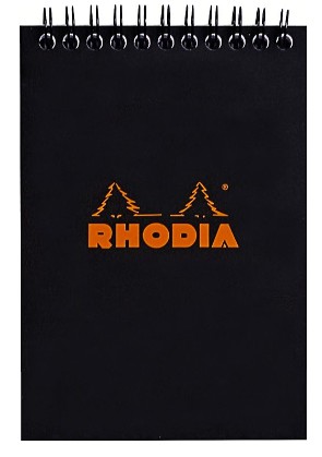 Bloc RI Rhodia Classic NOIR 10,5x14,8cm 5x5 80F microperforées 80g