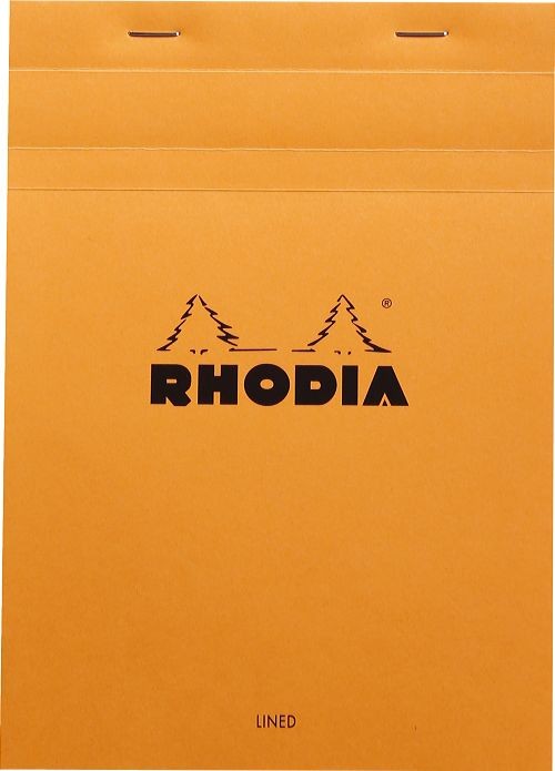Bloc agrafé Rhodia ORANGE N°16 14,8x21cm 80F ligné + marge 80g