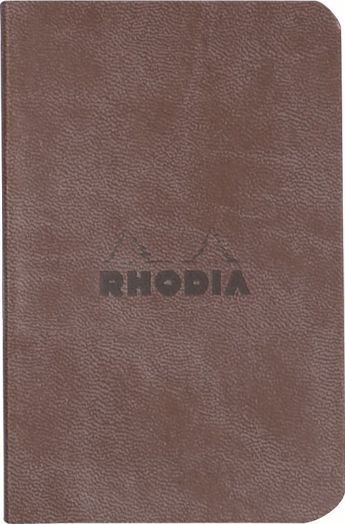 RHODIARAMA lot 2 minibooks souples CHOCO+TAUPE 7x10,5cm ligné 64p pap ivoire Clf 90g