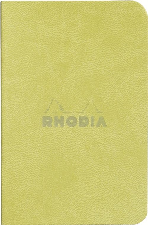 RHODIARAMA lot 2 minibooks souples BEIGE+ANIS 7x10,5cm ligné 64p pap ivoire Clf 90g