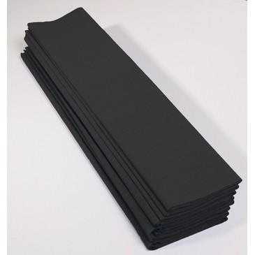 CLAIREFONTAINE Paquet de 10 feuilles crépon M40 2x0.50m Noir