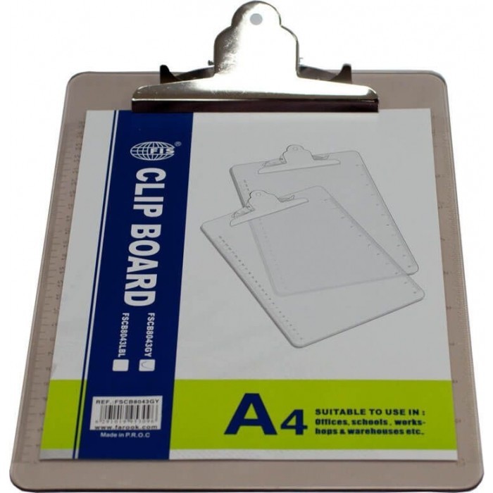 Acrylic Clip Board A4 Grey (21 x 29.70 cm)