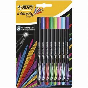 BIC Intensity Fine Felt Tip Pens, Pack of 8 Adult Colouring Fineliners