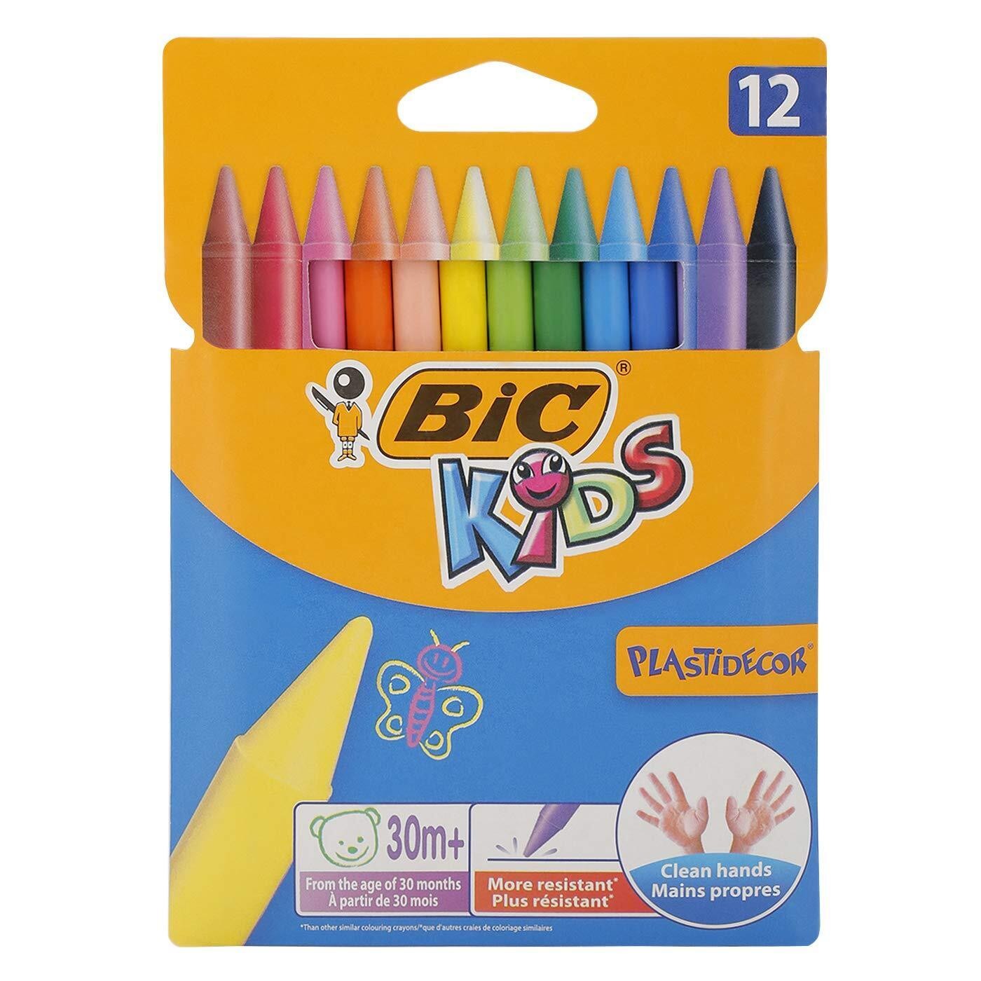 Bic Kids Plastidecor Colouring Crayons, Pack Of 12
