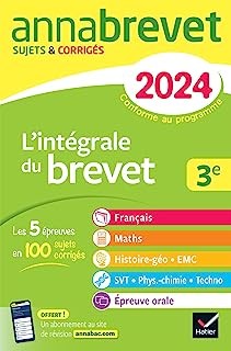 ANNALES DU BREVET ANNABREVET 2024 L'INTEGRALE DU BREVET 3E (TOUT-EN-UN) - TOUTES LES MATIERES DES EP