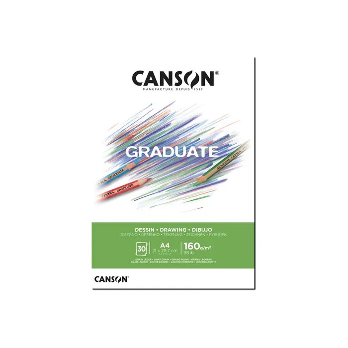 Canson Graduate - Bloc dessin - 30 feuilles - A4 - 160 gr